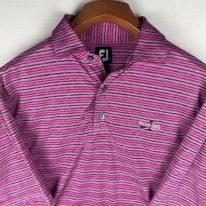 FootJoy Golf Polo Athletic Fit Striped Dry Fitting Golf Shirt Mens Sz Large